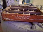 Vintage COCA-COLA 24 Bottle Crate Red White Wood Wooden Carrier Coke Decor Retro