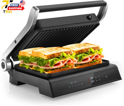 Panini Press Sandwich Maker 1200W 4 Slice Sandwich Toaster Removable Drip Tray