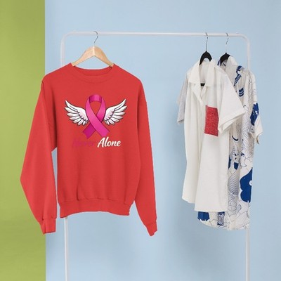 Never Alone Warrior Sweatshirt Mit Pink Ribbon Awareness Geschenk AF Merch