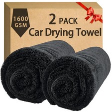2 PCS Double Sided Car Drying Towel 28x36 Inch 1600 GSM Super Absorbent