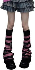 Women's Leg Warmers Striped Star Pattern Knitted Y2k Punk Japanese Kawaii