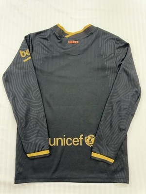 Nike Mens Black Gold FC Barcelona 20/21 Away Soccer Jersey L
