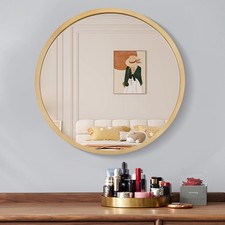 19.5inch Bathroom Vanity Wall Mounted 2 in 1 Wood Cabinet with Round Mirror.