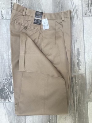 NWT JOS BANK TRAVELERS COLL ALL COTTON TAN DRESS PANTS ORIGINAL FIT 34X32