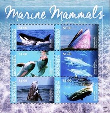 👉 MICRONESIA = MARINE ANIMALS M/S  MNH WHALES, DOLPHINS