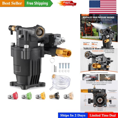 #ad High Performance 3500 PSI Pressure Washer Pump Kit with 5 Nozzles amp; Accessories $127.99