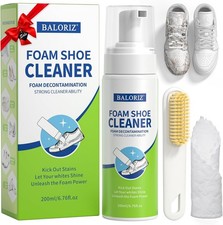 Shoe Cleaner, 6.76 Oz Sneaker Cleaner Kit with Brush  Towel, White Shoe Cleaner