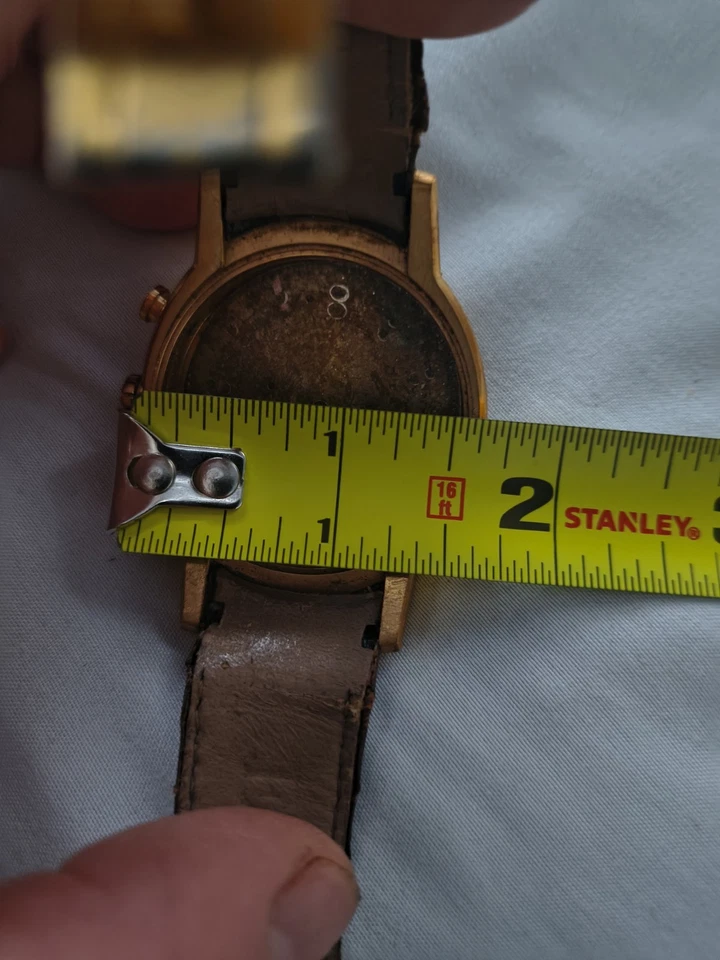 Мужской хронограф ESQ Swiss от Movado 36 мм позолоченный с белым циферблатом с датой кожаный ремешок - Изображение 3 из 4