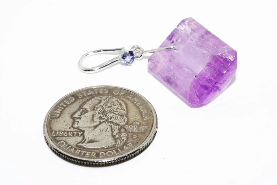 $1,000 .925 Sterling Silver 24.15CT Natural Kunzite & Tanzanite 2-Stone Pendant - Image 4 of 4