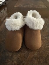 Old Navy 6-12 Months Brown Suede  Faux Fur Booties Shoes New With Tags