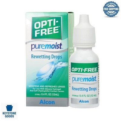 Puremoist Rewetting Drops - 12mL Contact Lens Moisturizer & Irritation Relief