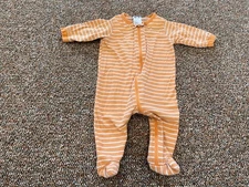 Gerber Boys Orange & White Striped Zip Up Sleeper 0-3M
