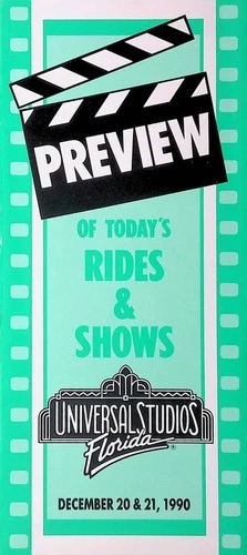 Vintage Travel Brochure Universal Studios Florida Rides Shows December 1990 Map