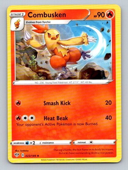 2020 Pokemon Card Darkness Ablaze Combusken 23/189