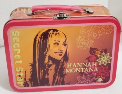 hannah montana cigarette case Hannah Montana Miley Cyrus Disney Channel tin metal lunchbox y2k new
