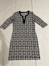Banana Republic black & white Three-quarter sleeve shift dress Size M