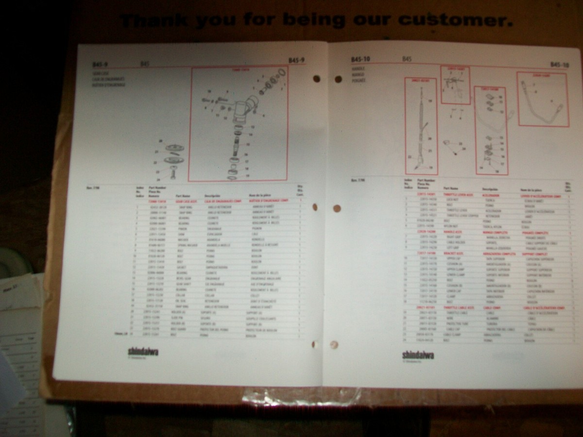 1998 Shindaiwa B45 Brush Cutter Illustrated Parts List # 61446 | eBay