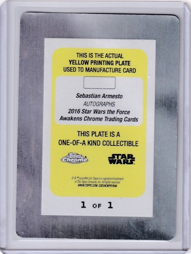 Star Wars Force Awakens Chrome Sebastian Armesto Druckplatte Autogramm 1-1 - Bild 2 von 2