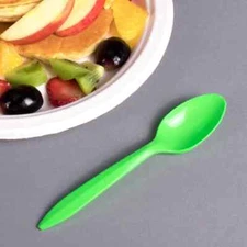 Karat PP Plastic Medium Weight Tea Spoons - Green - 1,000 ct, U2008 (Green)