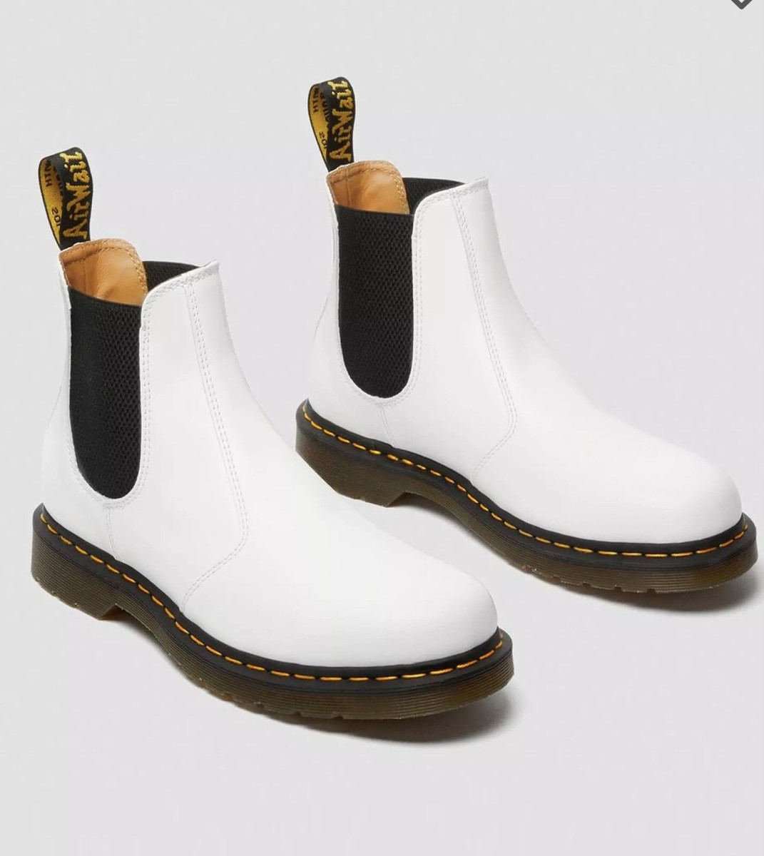 Dr Martens Chelsea Ankle Boots 2976 Smooth Leather White Women's
