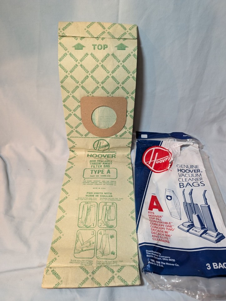 Jenuin Ones One Genuine Type A Hoover Vacuum Bag Open Bag Vintage Vacuum ...
