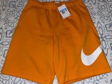 Nike Mens Med Shorts Athletic Workout Training Orange Standard Fit Knee Length