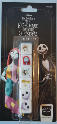 USAopoly Nightmare Before Christmas D6 Dice Set 6 Tin Disney Jack Sally NIB