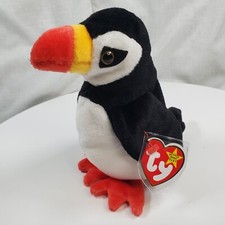 VINTAGE Ty Beanie Babies Collection 1997 Puffer Plush Bird Black 7" NWT