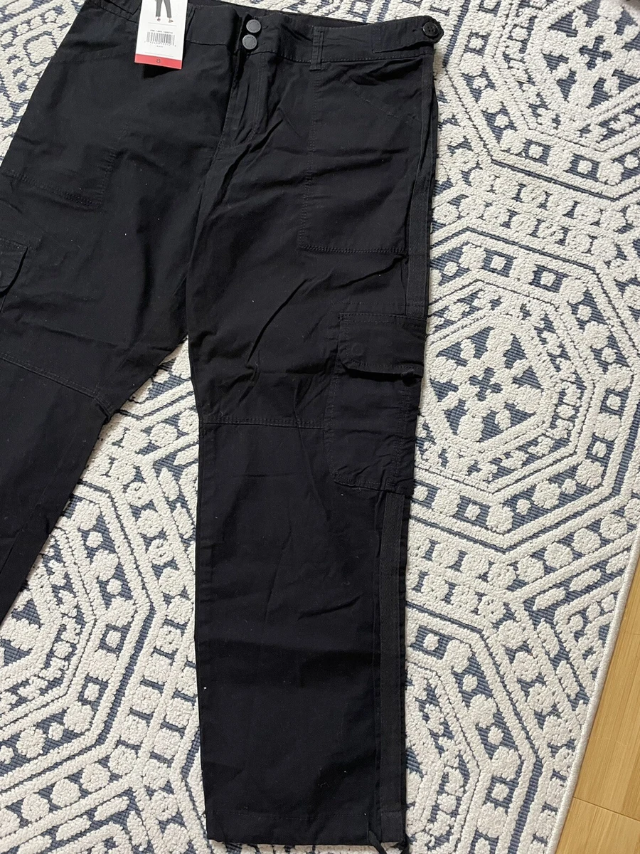Blossom & Clover Ladies' Cargo Ankle Pants, Black With Stripe Size 8 New Unused