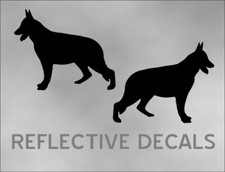 2X Reflective Decal Sticker German Shepherd guard dog pet for car or Mailbox BK