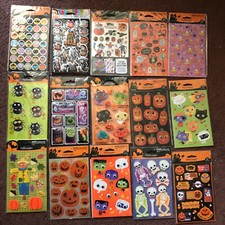 You Choose- Vtg Halloween Sticker Sheets Sets Boo Skeleton Ghost Trick Treat