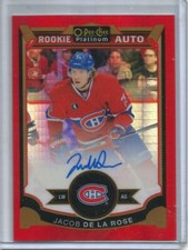 Jacob De La Rose 15/16 O-Pee-Chee Platinum Autograph Red Prism Rookie #17/75