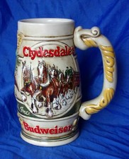 Budweiser Clydesdales 22oz Ceramic Beer Mug Stein By Ceramarte Brazil VGC