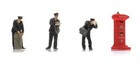 Dutch Postmen (3x) with Post Box HO figures Artitec 5870051