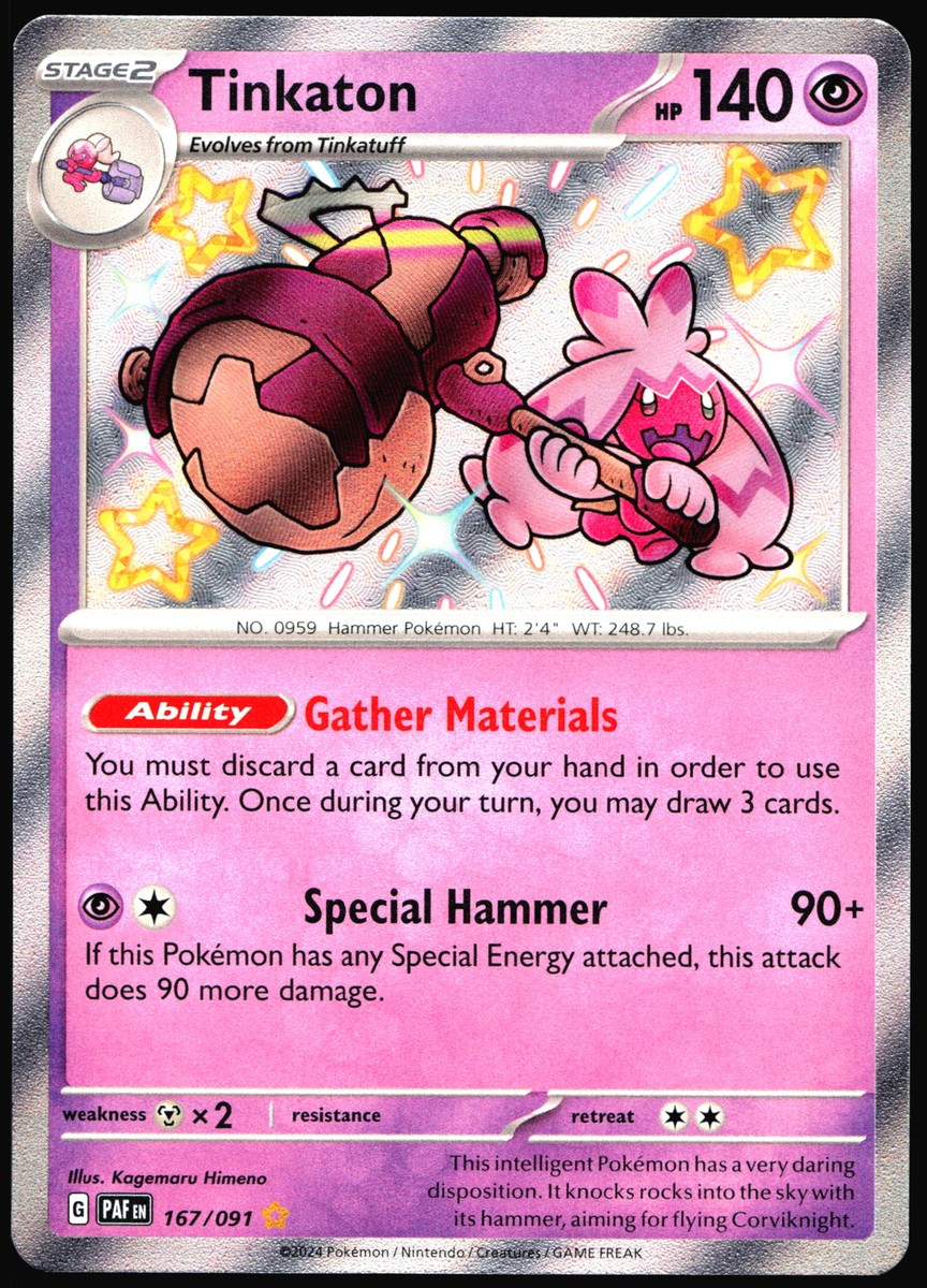 Tinkaton SV: Paldean Fates #167/091 Pokemon Card T2-42 | eBay