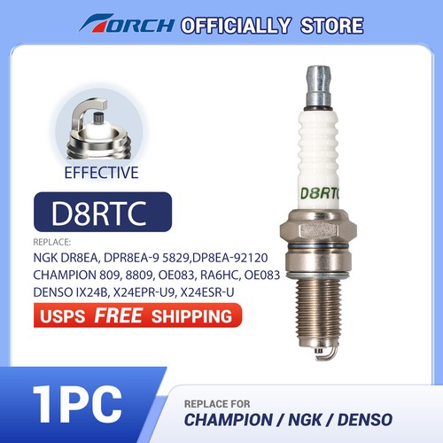 Original TORCH D8RTC OEM Spark Plug Replace for NGK DR8EA for Bosch 0242150507