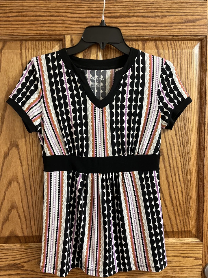 Blusa Top Para Mujer Y2K Talla XS Mangas Cortas Negra Blanca Rosa Boho Merona Foto 3 de 4