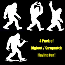 Bigfoot Sasquatch 4 Pack Vinyl Decals Car Truck Tablet Laptop Mug Window Tumbler