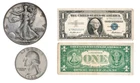 90% Silver Walking Liberty Half, Washington Quarter w 1957 $1 Silver Certificate