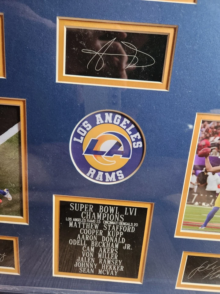 Autógrafos, fotos, moldura personalizada do campeonato do Superbowl Los Angeles Rams - Imagem 4 de 4