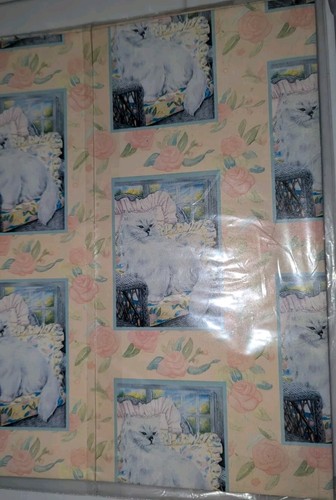 Cat & Floral Gift Wrap Paper New NWT UNUSED 2 Sheets 20" X 29.5" Stephen Lawren - Bild 7 von 9