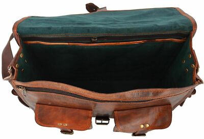 Men's Genuine Vintage Leather Laptop Backpack Rucksack Messenger Bag Satchel