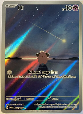 Pokemon Pii Art Rare | Deutsch 202/197 Obsidian Flammen | Near Mint