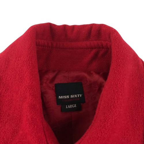 Miss Sixty coat women size L bright red double breasted - Picture 2 of 9