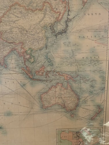 1925 Johnston's Commercial & Library Chart of The World 190cm x 148cm Wall Map - Picture 9 of 12