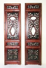 Antique Chinese Screen Panels (3360)(Pair); Cunninghamia Wood, Circa 1800-1849