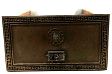 Antique Yale Brass Bronze Post Office BoX Wooden Drawer No. 759 6"x14"x11