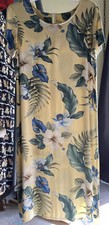 Punahou Apparel Women's Large Yellow Floral Tea Dress