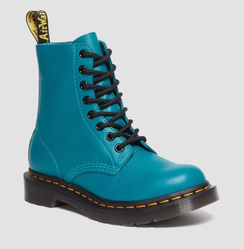 Dr. Martens Stivali Donna 1460 Jungle Fashion - Pelle Vernice Nera Con Zip Floreale E Fiori In Rilievo