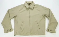 Rare Vintage JOHN BLAIR MENSWEAR Full Zip Bomber Jacket 90s Tan Beige Brown SZ L